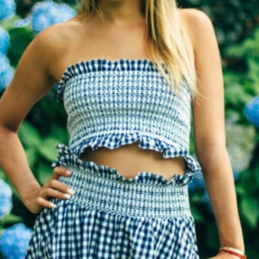 Zara check tube top
